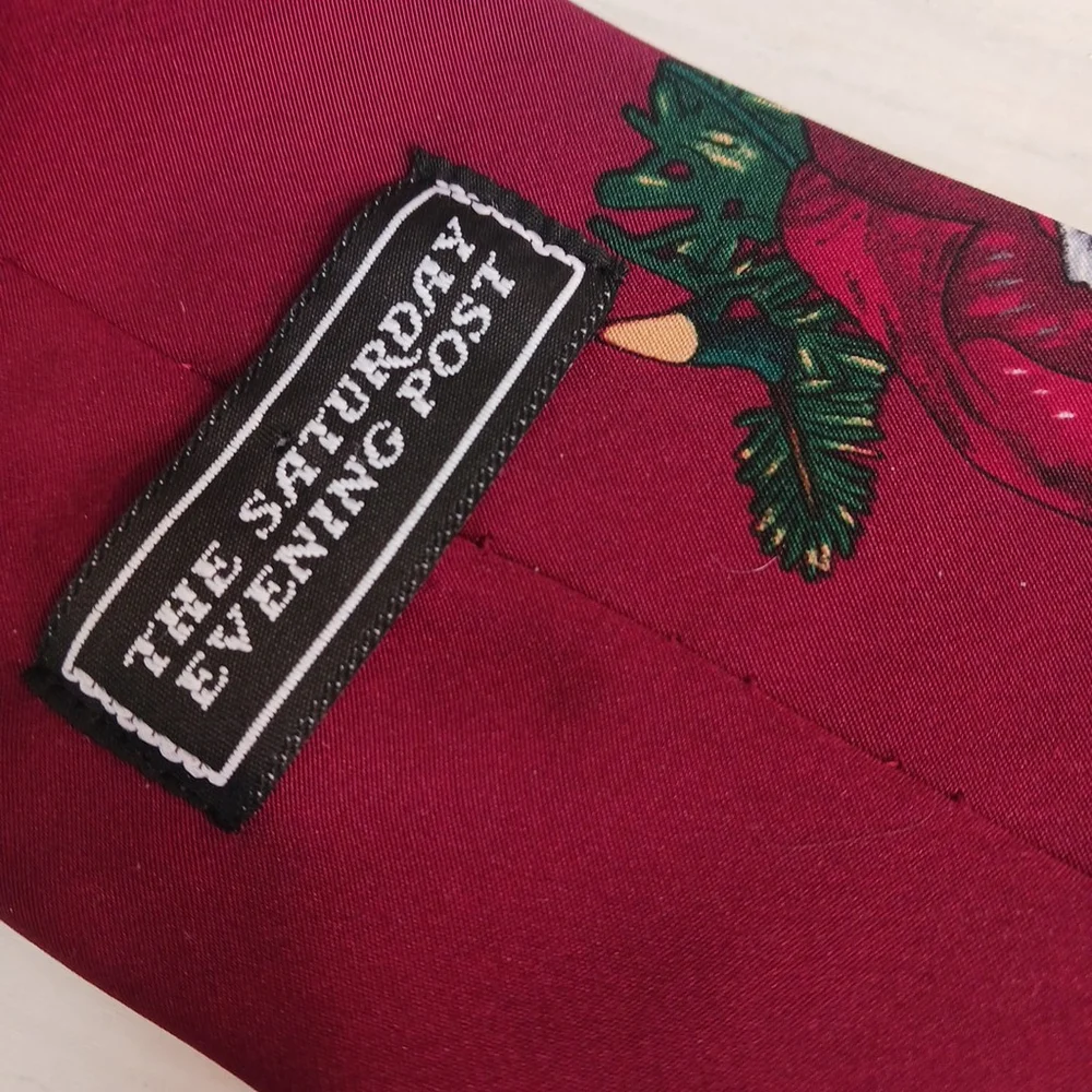 Saturday Evening Post Christmas Tie Santa and Dog